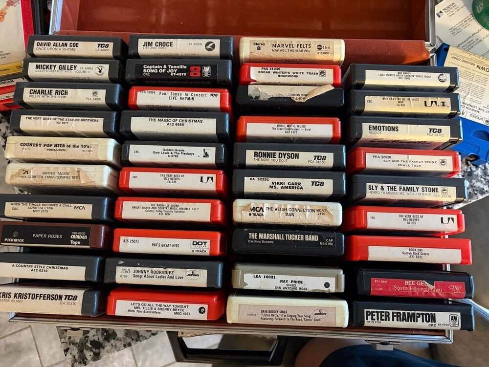 Lot of 24 Vintage 8-Track Tapes Mixed Music Collection